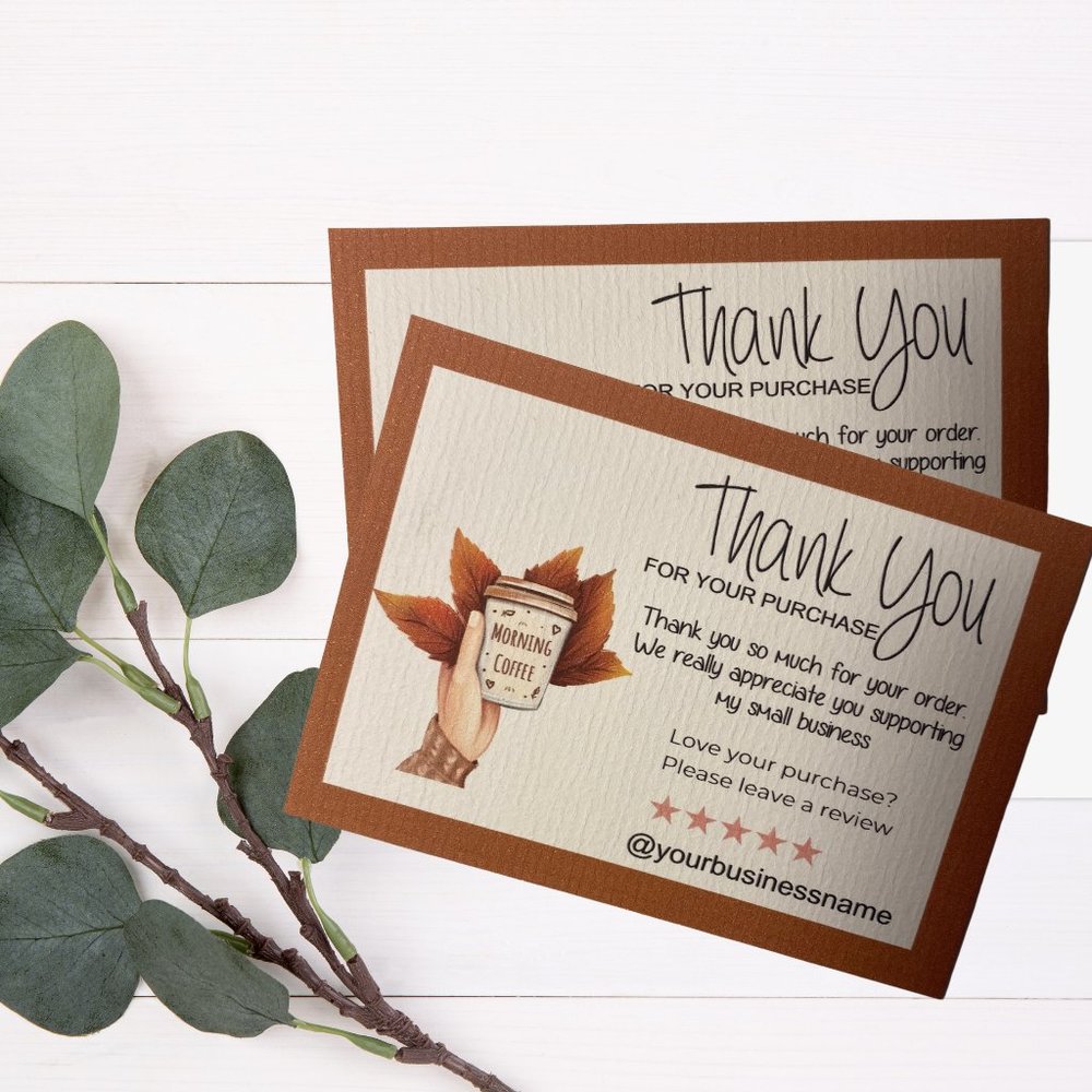 Thank You Card Review with Autumn Leaf design / Note
